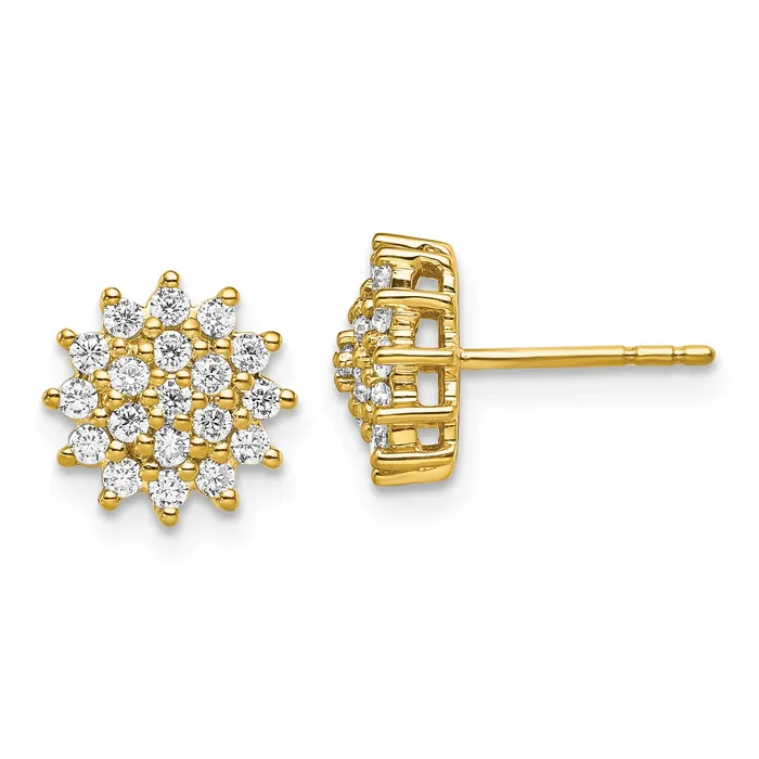 Goldia Earrings 14k Yellow Gold 12 Ct Lab Grown Diamond VSSI G Cluster Post Earrings Goldia Earrings 14k Yellow Gold 12 Ct Lab Grown Diamond VSSI G Cluster Post Earrings