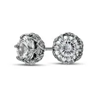 Goldia Earrings 65mm White LabCreated Sapphire Ornate Outer Edge VintageStyle Stud Earrings in Sterling Silver Goldia Earrings 65mm White LabCreated Sapphire Ornate Outer Edge VintageStyle Stud Earrings in Sterling Silver