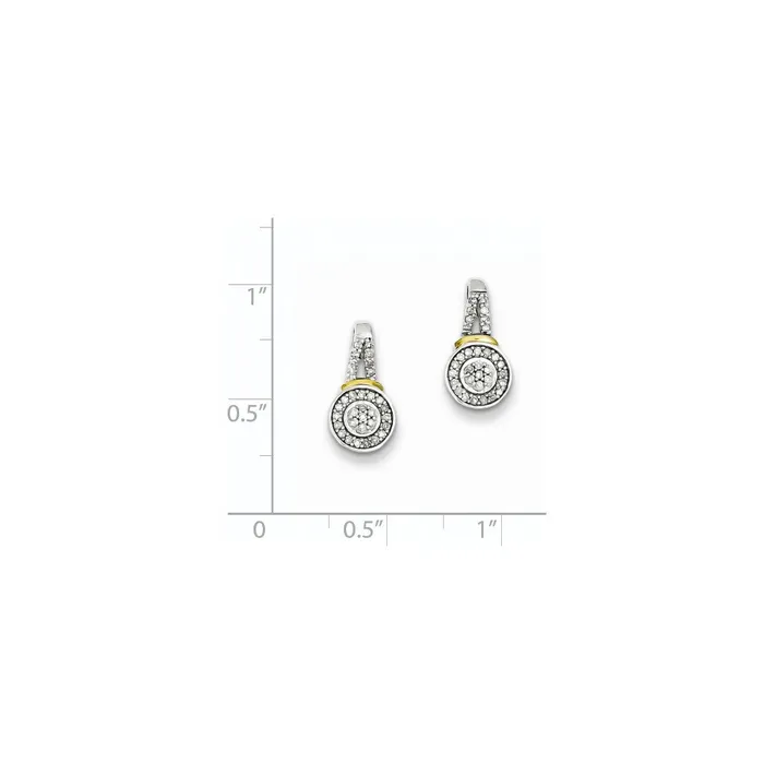 Goldia Earrings Sterling Silver u0026 14K Two Tone Post Earrings