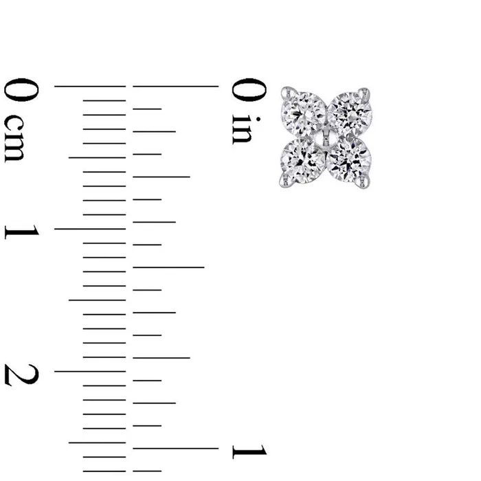Goldia LabCreated White Sapphire Quad Stud Earrings in 10K White Gold Earrings