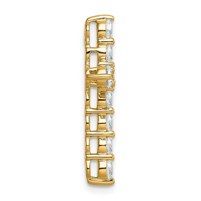 Goldia Necklaces 14k Yellow Gold 2 Ct Lab Grown Diamond VSSI G Cross Chain Slide Pendant