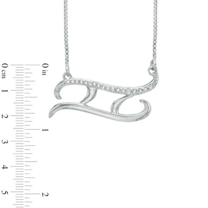 Goldia Necklaces Natural Diamond Accent Abstract Gemini Zodiac Sign Necklace in Sterling Silver