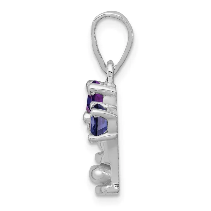 Goldia Necklaces Sterling Silver Amethyst u0026 Iolite Polished Crown Pendant