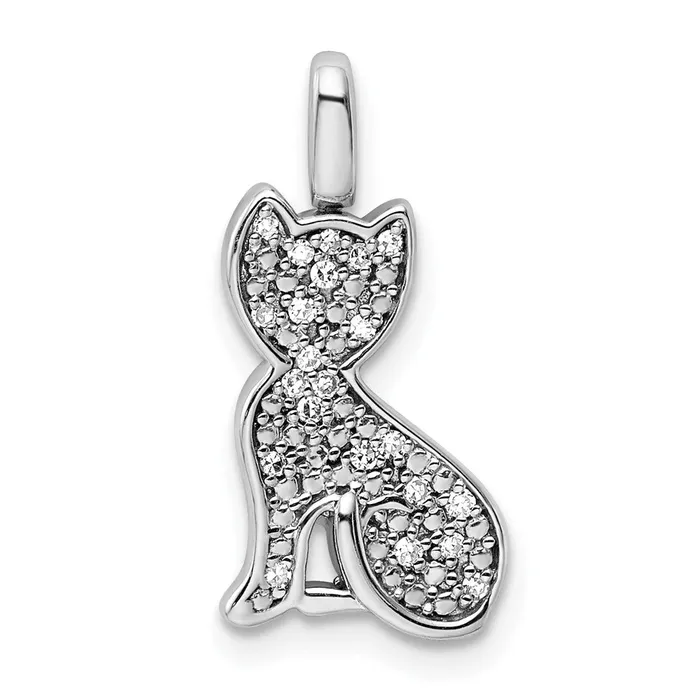 Goldia Necklaces Sterling Silver Rhodium 025ct Blk u0026 Wht Dia Reversible Cat Pendant Goldia Necklaces Sterling Silver Rhodium 025ct Blk u0026 Wht Dia Reversible Cat Pendant