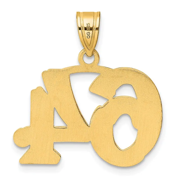 Goldia PreStyled Sets 14k Yellow Gold Polished Etched Number 64 Pendant