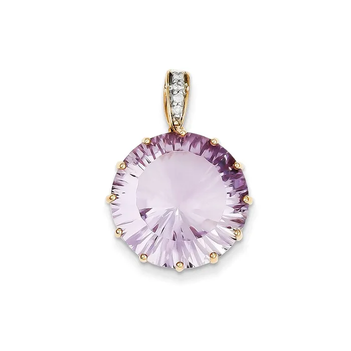 Goldia PreStyled Sets 14k Yellow Gold Rose Gold Pink Amethyst Diamond Pendant Goldia PreStyled Sets 14k Yellow Gold Rose Gold Pink Amethyst Diamond Pendant
