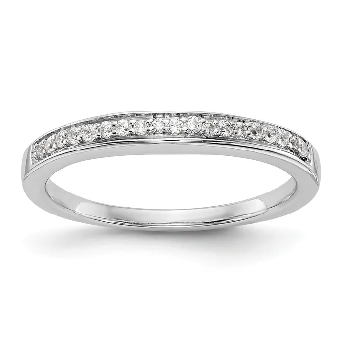 Goldia Rings 015ct CZ Solid Real 14k White Gold Wedding Wedding Band Ring Goldia Rings 015ct CZ Solid Real 14k White Gold Wedding Wedding Band Ring