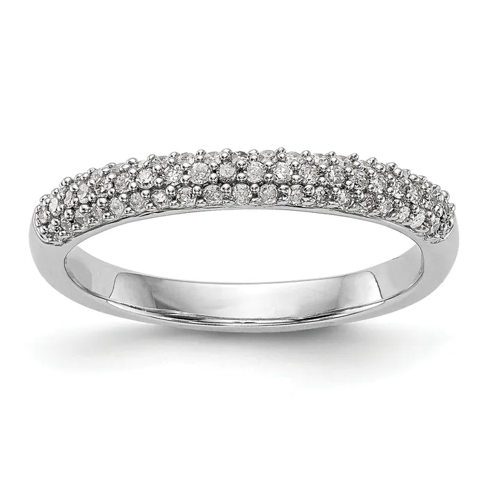 Goldia Rings 026ct CZ Solid Real 14K White Gold Micro Pave Wedding Band Ring Goldia Rings 026ct CZ Solid Real 14K White Gold Micro Pave Wedding Band Ring