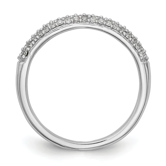 Goldia Rings 026ct CZ Solid Real 14K White Gold Micro Pave Wedding Band Ring