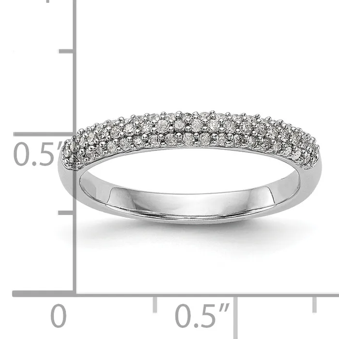Goldia Rings 026ct CZ Solid Real 14K White Gold Micro Pave Wedding Band Ring