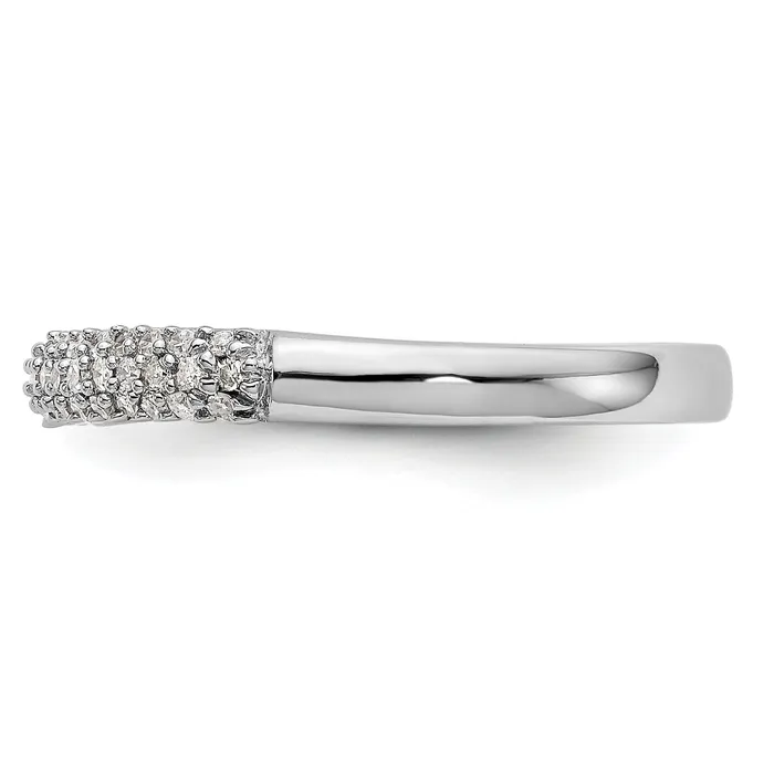 Goldia Rings 026ct CZ Solid Real 14K White Gold Micro Pave Wedding Band Ring
