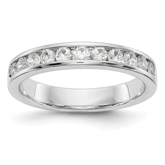 Goldia Rings 055ct CZ Solid Real 14K White Gold 1123mm Stone Channel Wedding Band Ring Goldia Rings 055ct CZ Solid Real 14K White Gold 1123mm Stone Channel Wedding Band Ring