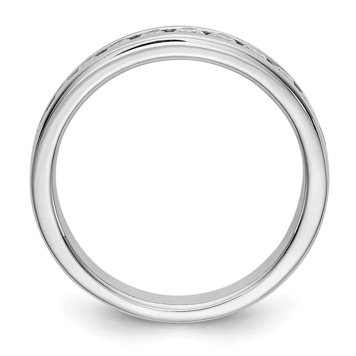 Goldia Rings 055ct CZ Solid Real 14K White Gold 1123mm Stone Channel Wedding Band Ring