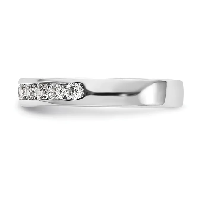 Goldia Rings 055ct CZ Solid Real 14K White Gold 1123mm Stone Channel Wedding Band Ring