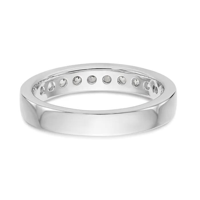 Goldia Rings 055ct CZ Solid Real 14K White Gold 1123mm Stone Channel Wedding Band Ring