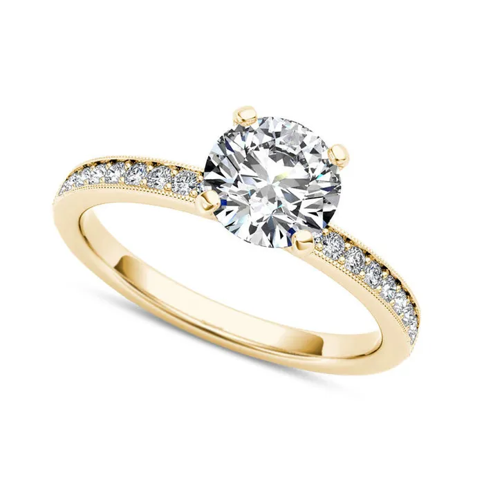 Goldia Rings 10 CT TW Natural Diamond Antique VintageStyle Engagement Ring in Solid 14K Gold Goldia Rings 10 CT TW Natural Diamond Antique VintageStyle Engagement Ring in Solid 14K Gold