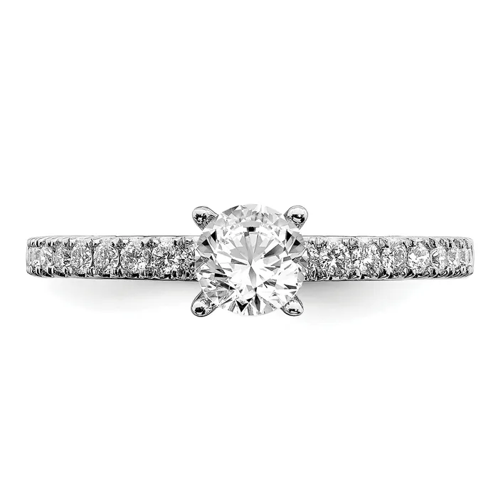 Goldia Rings 14k White Gold 12 Ct Lab Grown Diamond VSSI G Round Engagement Ring