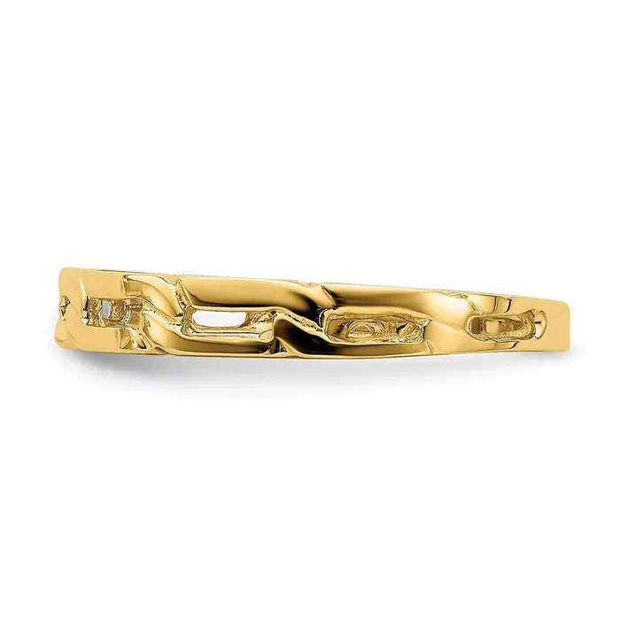 Goldia Rings 14K Yellow Gold Five Chain Link Band Ring