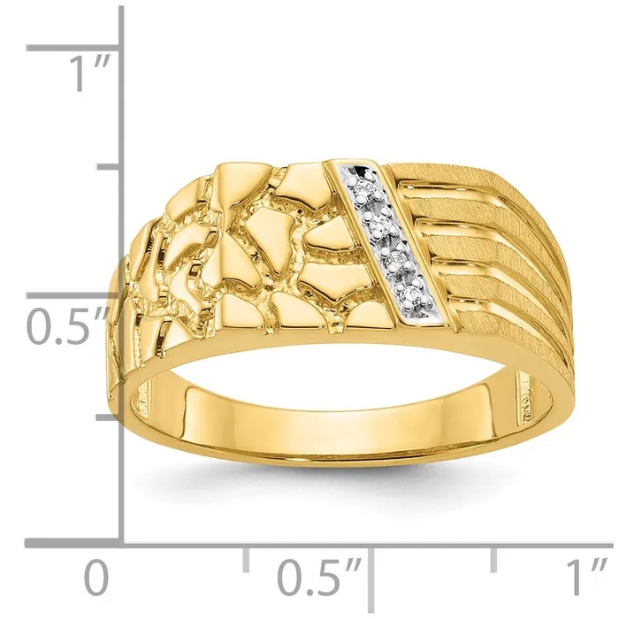 Goldia Rings 14k Yellow Gold Mens Diamond Nugget Ring Mounting