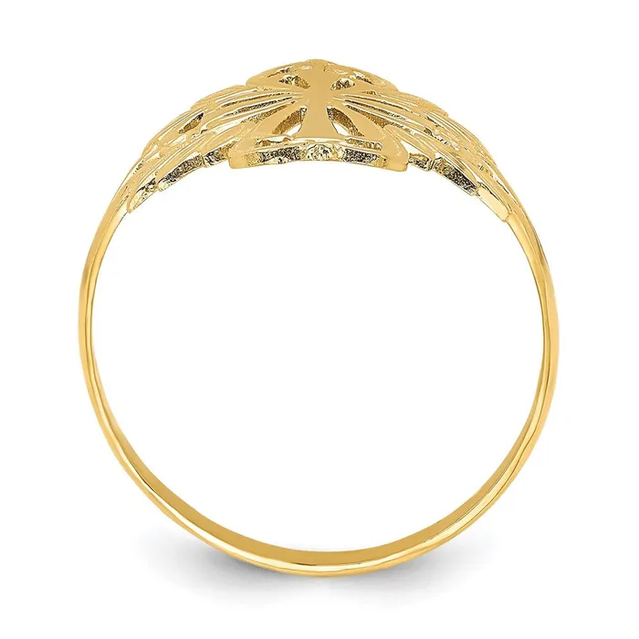 Goldia Rings 14K Yellow Gold Polished CutOut Cross Ring