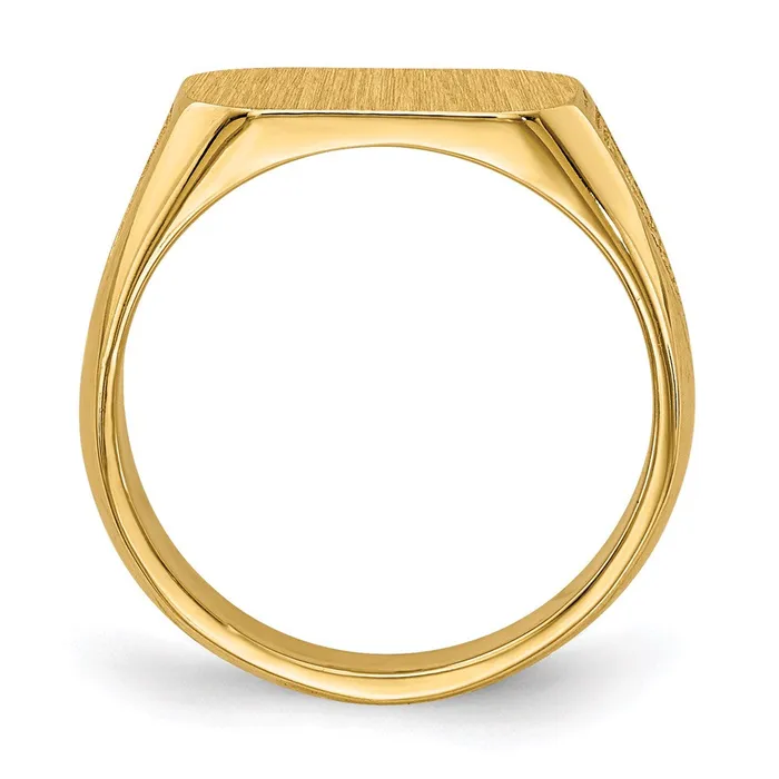 Goldia Rings 14K Yellow Gold Signet Ring Solid Back
