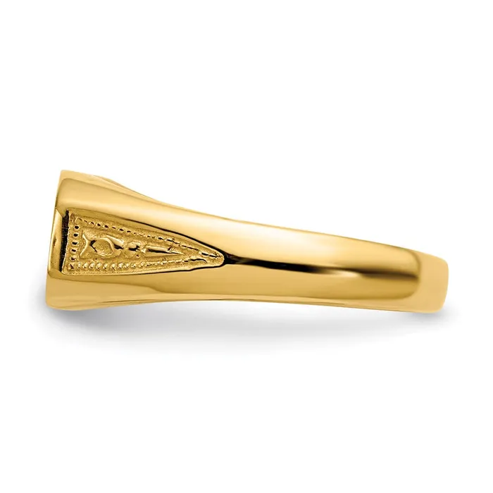 Goldia Rings 14K Yellow Gold Signet Ring Solid Back