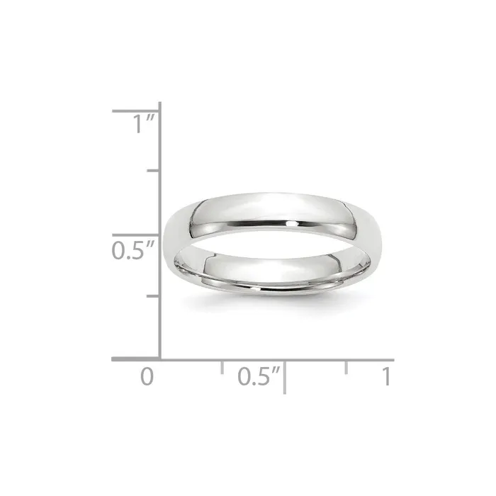Goldia Rings Solid 10K White Gold 4mm Light Weight Comfort Fit MensWomens Wedding Band Ring Size 45