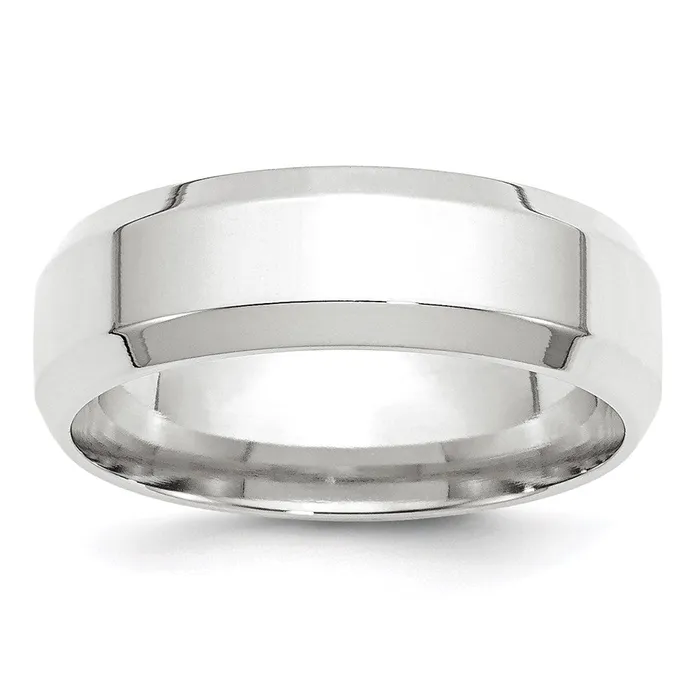 Goldia Rings Solid 10K White Gold 7mm Bevel Edge Comfort Fit MensWomens Wedding Band Ring Size 11 Goldia Rings Solid 10K White Gold 7mm Bevel Edge Comfort Fit MensWomens Wedding Band Ring Size 11