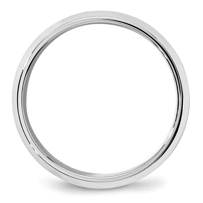 Goldia Rings Solid 10K White Gold 7mm Bevel Edge Comfort Fit MensWomens Wedding Band Ring Size 11