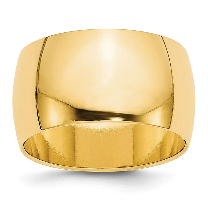Goldia Rings Solid 10K Yellow Gold 12mm Half Round MensWomens Wedding Band Ring Size 95 Goldia Rings Solid 10K Yellow Gold 12mm Half Round MensWomens Wedding Band Ring Size 95