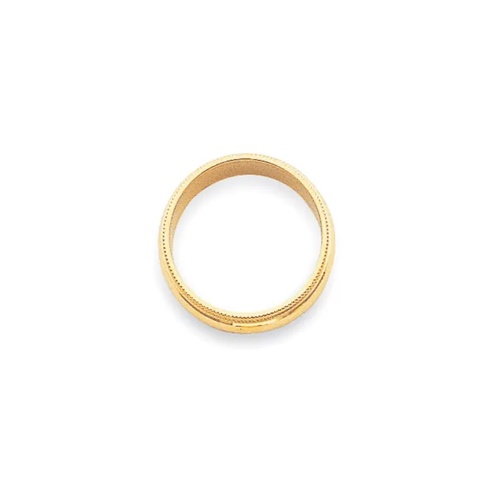 Goldia Rings Solid 10K Yellow Gold 3mm Milgrain HalfRound Wedding MensWomens Wedding Band Ring Size 10
