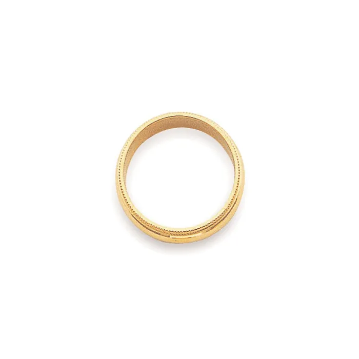 Goldia Rings Solid 10K Yellow Gold 3mm Milgrain HalfRound Wedding MensWomens Wedding Band Ring Size 10