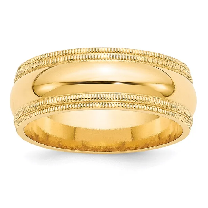 Goldia Rings Solid 10K Yellow Gold 8mm Double Milgrain Comfort Fit MensWomens Wedding Band Ring Size 9 Goldia Rings Solid 10K Yellow Gold 8mm Double Milgrain Comfort Fit MensWomens Wedding Band Ring Size 9
