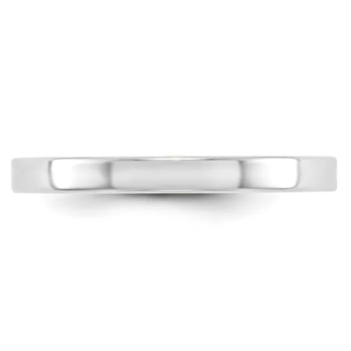 Goldia Rings Solid 14K White Gold 25mm Light Weight Flat MensWomens Wedding Band Ring Size 13