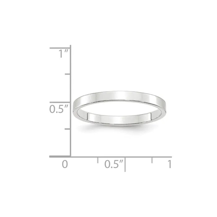 Goldia Rings Solid 14K White Gold 25mm Light Weight Flat MensWomens Wedding Band Ring Size 13