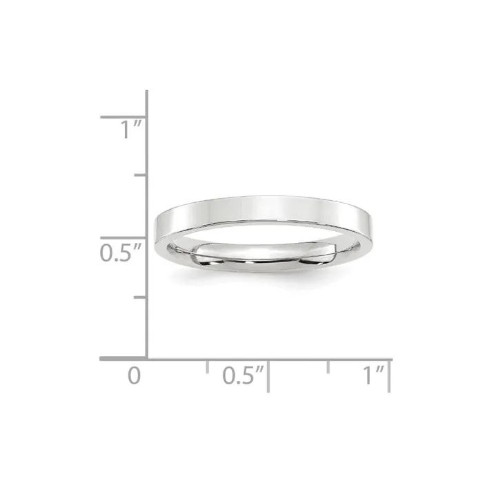 Goldia Rings Solid 14K White Gold 3mm Standard Flat Comfort Fit MensWomens Wedding Band Ring Size 75