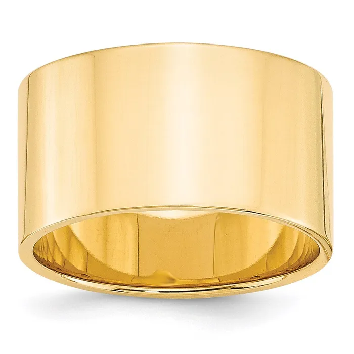 Goldia Rings Solid 14K Yellow Gold 12mm Light Weight Flat MensWomens Wedding Band Ring Size 65 Goldia Rings Solid 14K Yellow Gold 12mm Light Weight Flat MensWomens Wedding Band Ring Size 65