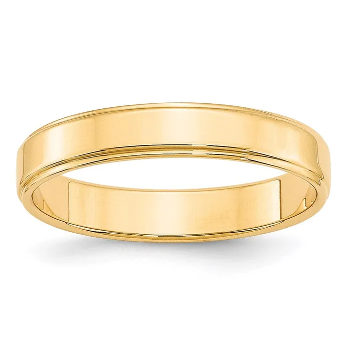 Goldia Rings Solid 14K Yellow Gold 4mm Flat with Step Edge MensWomens Wedding Band Ring Size 11 Goldia Rings Solid 14K Yellow Gold 4mm Flat with Step Edge MensWomens Wedding Band Ring Size 11