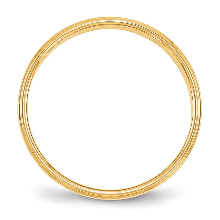 Goldia Rings Solid 14K Yellow Gold 4mm Flat with Step Edge MensWomens Wedding Band Ring Size 11