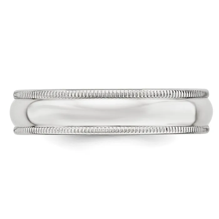 Goldia Rings Solid 14K Yellow Gold White Gold 5mm Milgrain MensWomens Wedding Band Ring Size 85