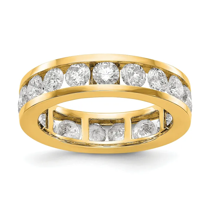 Goldia Rings Solid Real 14k Polished 3ct Channel Set CZ Eternity Wedding Band Ring Goldia Rings Solid Real 14k Polished 3ct Channel Set CZ Eternity Wedding Band Ring