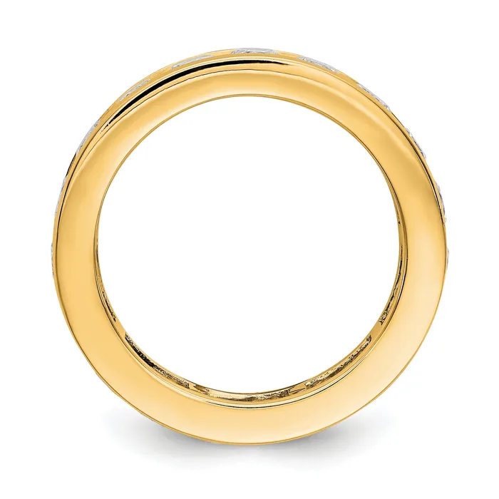 Goldia Rings Solid Real 14k Polished 3ct Channel Set CZ Eternity Wedding Band Ring