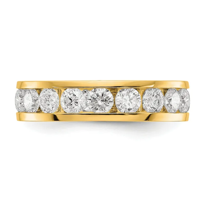 Goldia Rings Solid Real 14k Polished 3ct Channel Set CZ Eternity Wedding Band Ring