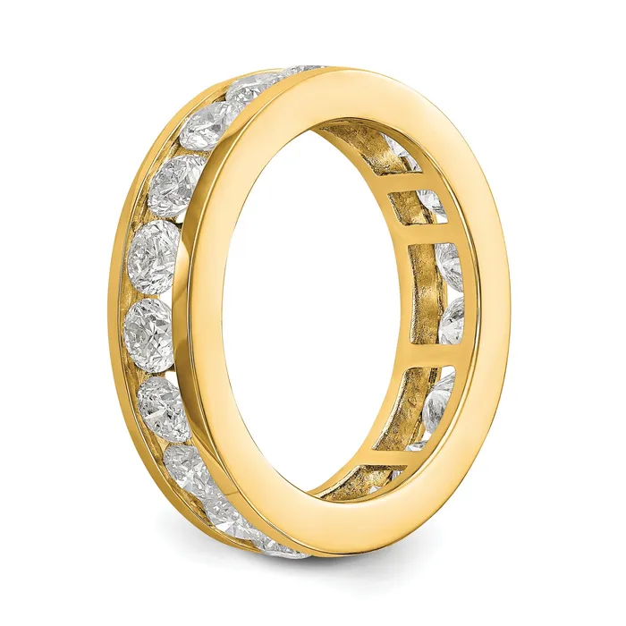 Goldia Rings Solid Real 14k Polished 3ct Channel Set CZ Eternity Wedding Band Ring