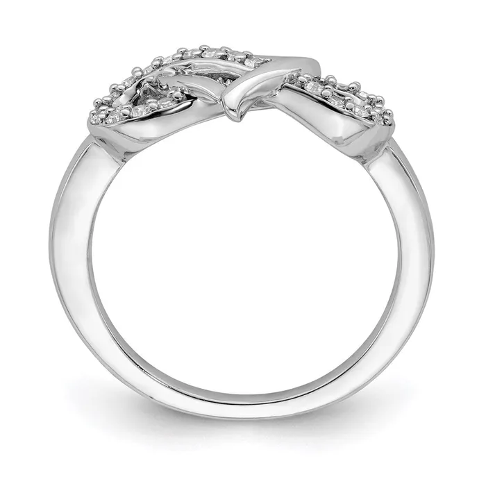 Goldia Rings Sterling Silver Rhodium Diamond Infinity Symbol Heart Ring