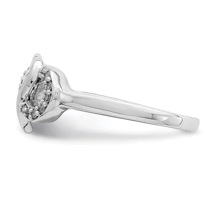 Goldia Rings Sterling Silver Rhodium Diamond Infinity Symbol Heart Ring
