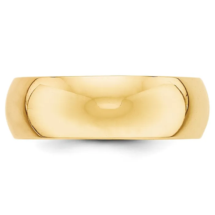 Goldia Solid 10K Yellow Gold 7mm HalfRound Wedding MensWomens Wedding Band Ring Size 11 Rings