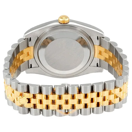 JMS always Bracelets Original Rolex Oyster Perpetual Datejust 36 Black Set with Diamonds Dial Stainless Steel and 18K Yellow Gold Jubilee Bracelet Automatic Mens Watch 116233BKJDJ