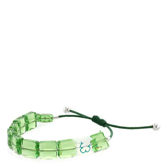 JMS always Bracelets Original Swarovski Letra Bracelet Clover Green Rhodium Plated JMS always Bracelets Original Swarovski Letra Bracelet Clover Green Rhodium Plated