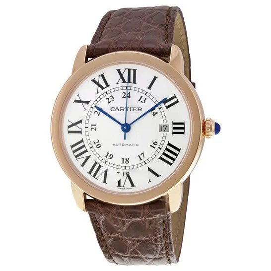JMS always Earrings Original Cartier Ronde Solo de Cartier XL Automatic Silver Dial 18 kt Rose Gold Mens Watch W6701009 JMS always Earrings Original Cartier Ronde Solo de Cartier XL Automatic Silver Dial 18 kt Rose Gold Mens Watch W6701009